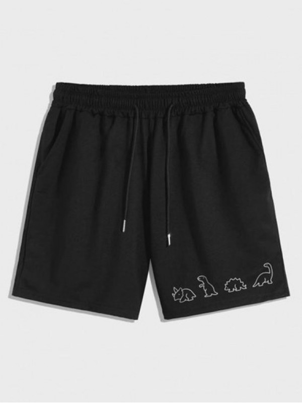 Dinosaur Print Drawstring Shorts