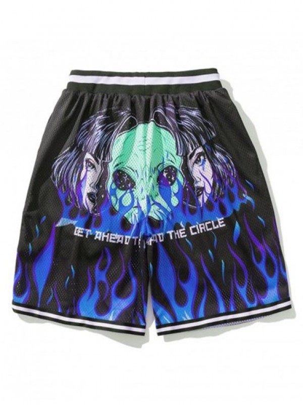 Flame ET Graphic Elastic Wasit Shorts