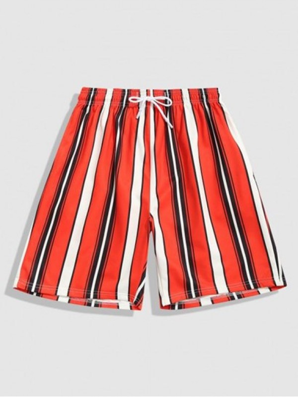 Contrasting Stripe Pattern Shorts