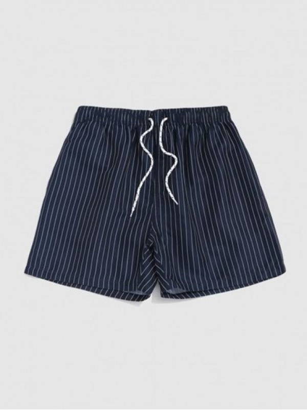 Pinstripe Pocket Drawstring Shorts