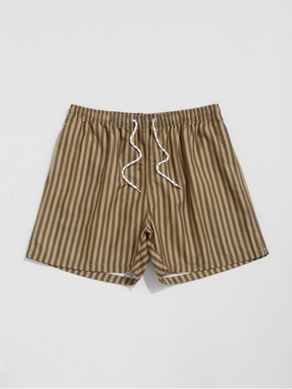 Striped Casual Drawstring Beach Shorts