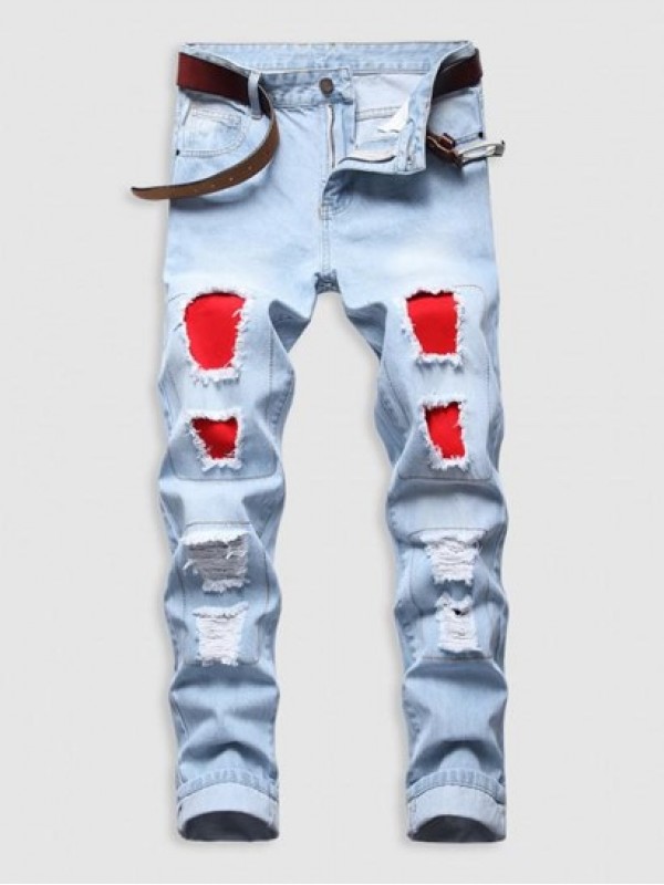 Colored Distressed Skinny Jeans