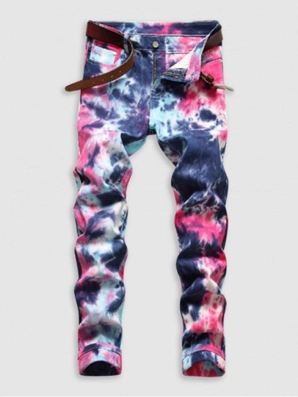 Tie Dye Straight Jeans