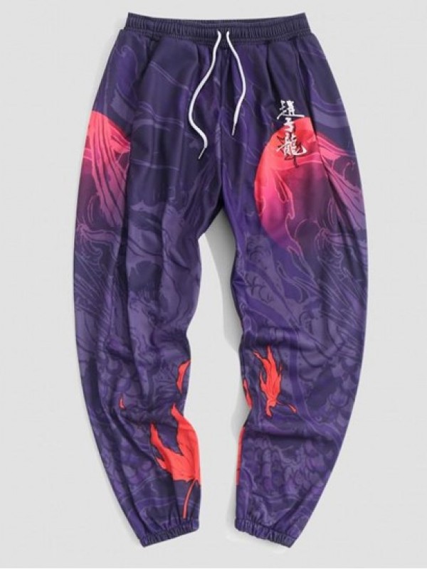 Maple Leaf Chinoiserie Print Pants