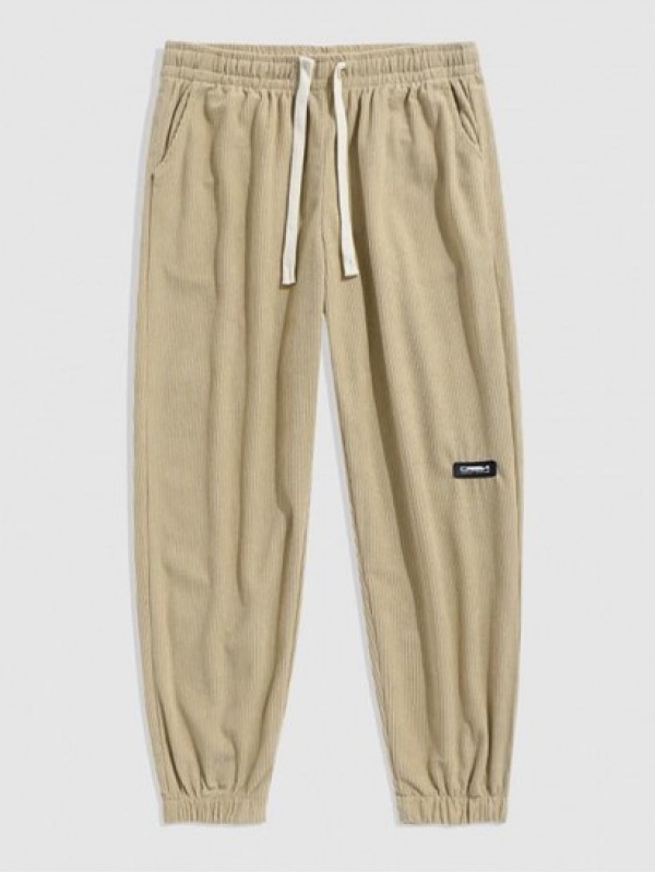 Solid Color Beam Feet Corduroy Pants