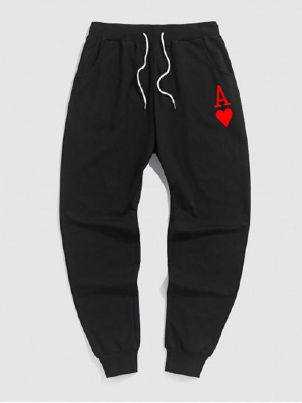 Playing Card Pattern Sport Jogger Pants