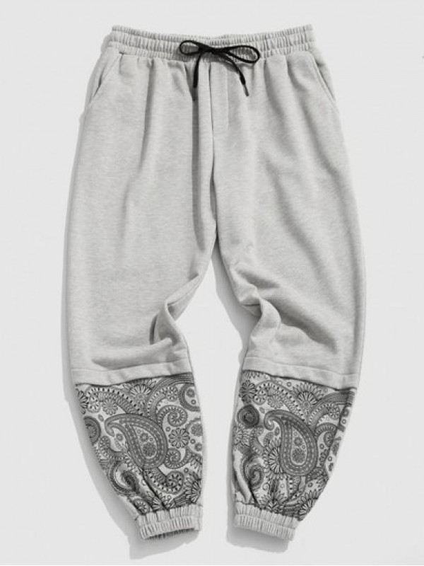 Paisley Flower Print Jogger Sweatpants