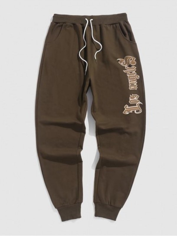 Los Angeles Letter Printed Drawstring Sweatpants