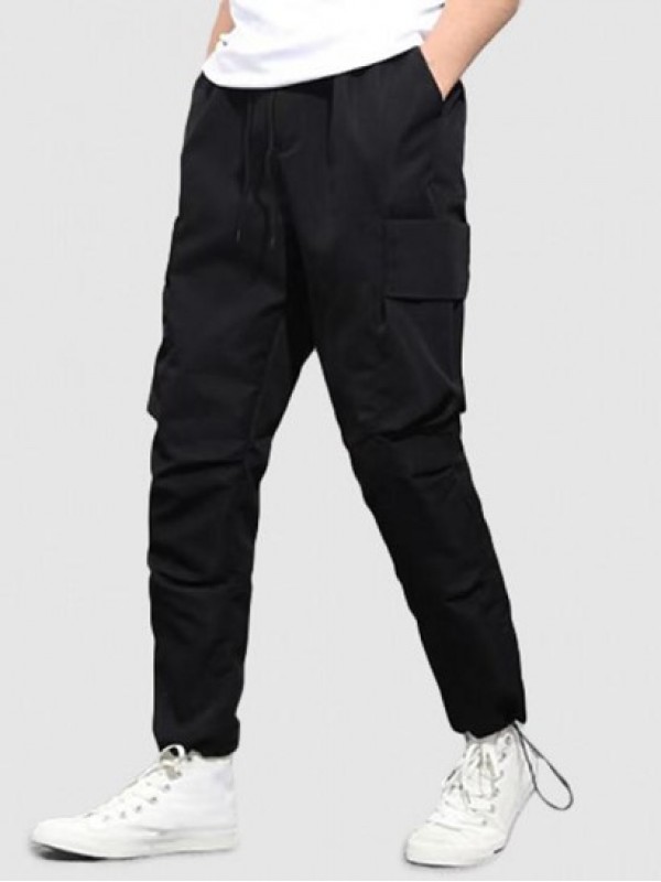 Toggle Drawstring Ruched Cargo Pants