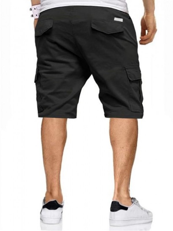 Multi Pockets Design Solid Color Cargo Shorts