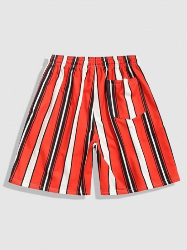 Contrasting Stripe Pattern Shorts