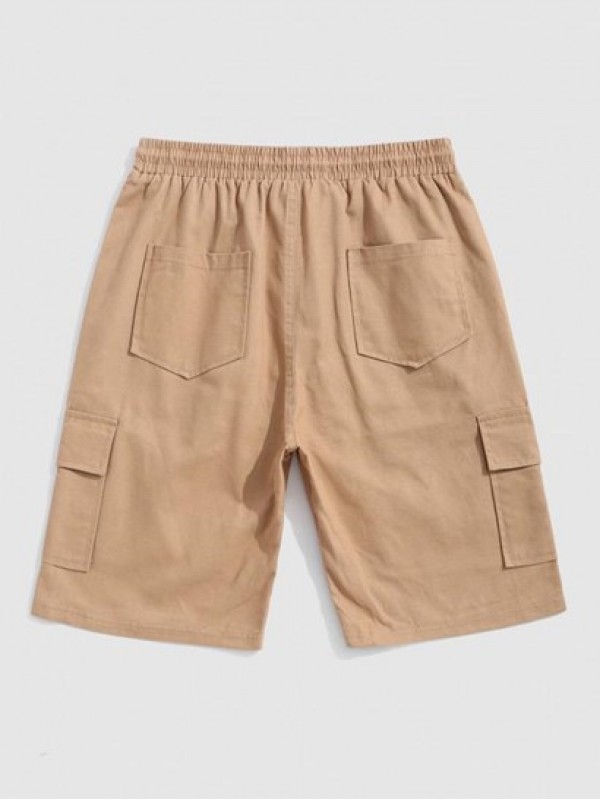 Drawstring Back Pocket Cargo Shorts