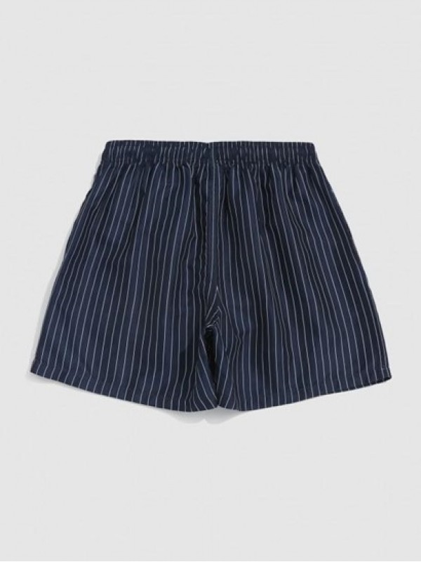 Pinstripe Pocket Drawstring Shorts