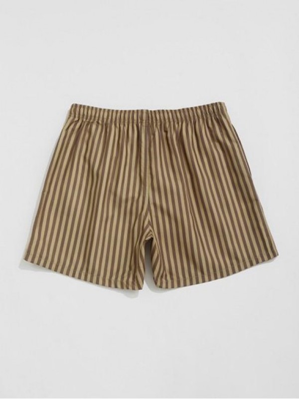 Striped Casual Drawstring Beach Shorts