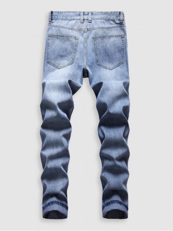 Ripped Patchwork Pockets Jeans