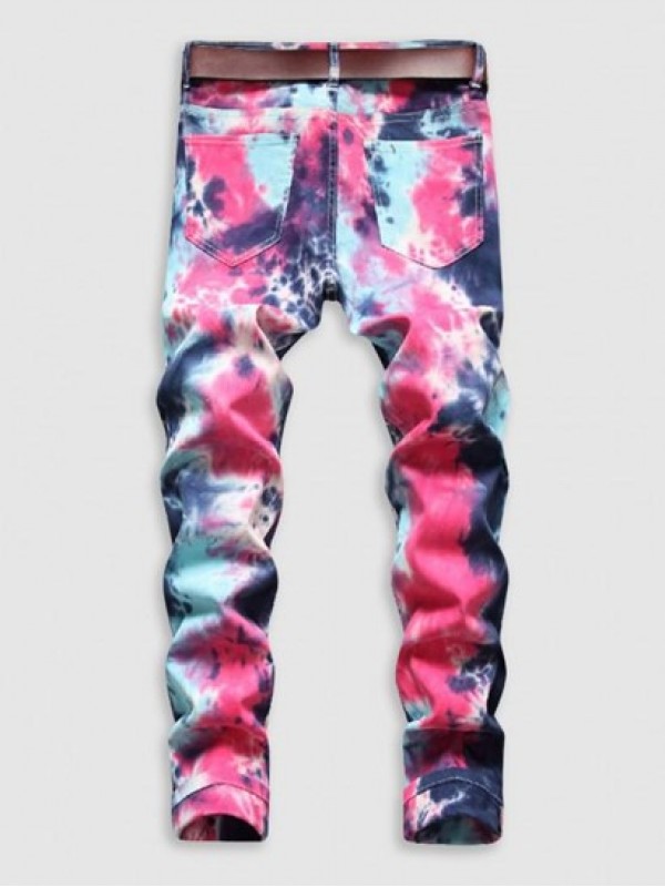 Tie Dye Straight Jeans