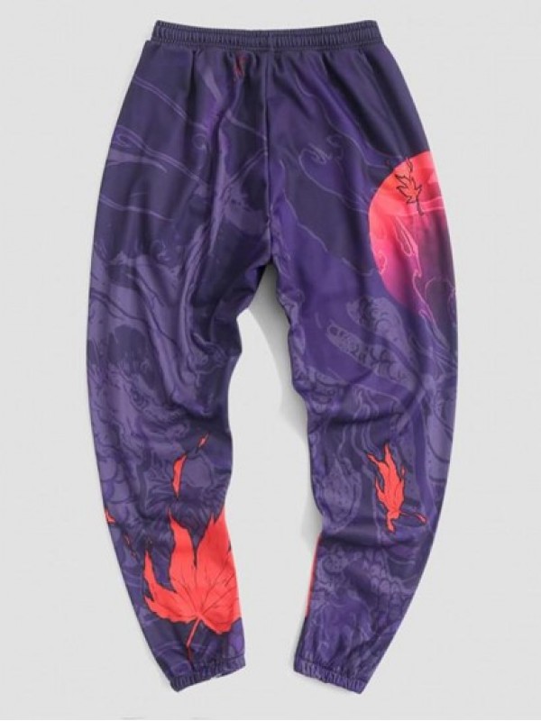 Maple Leaf Chinoiserie Print Pants