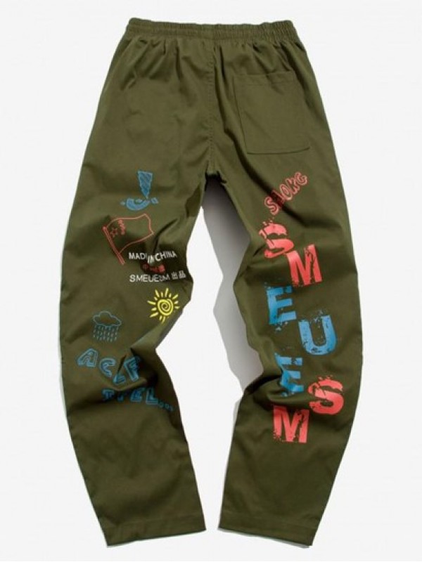 Made In China Letter Graffiti Graphic Y2K Aesthetic Pants