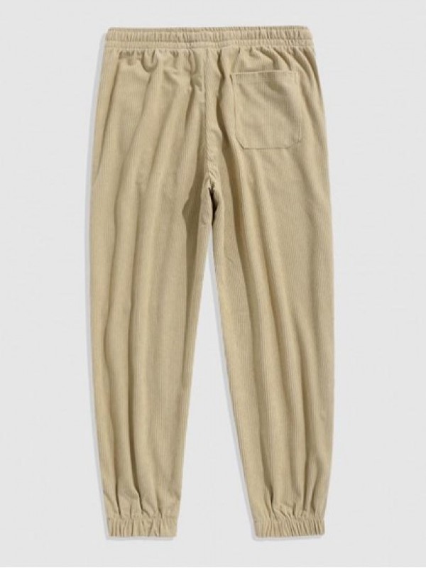 Solid Color Beam Feet Corduroy Pants