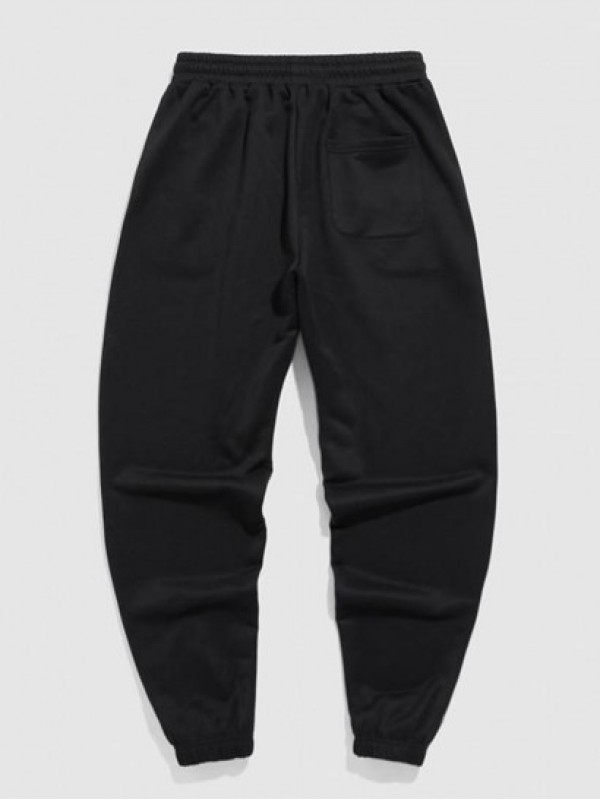 Smile Face Embroidery Sports Jogger Sweatpants