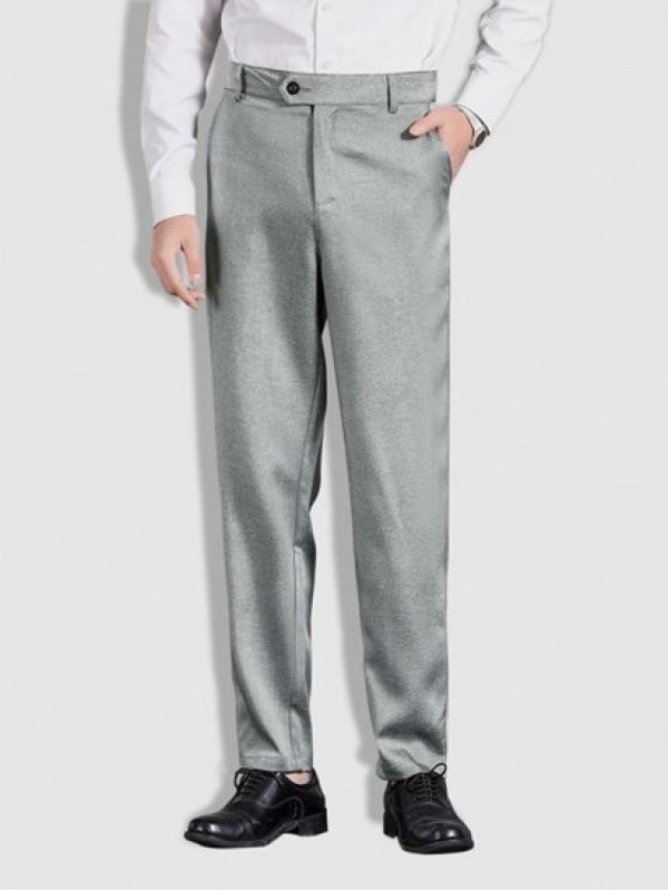 Pockets Tapered Dress Pants