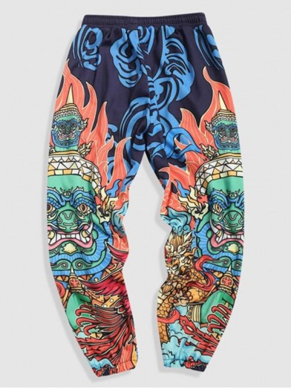 Dragon Graphic Y2K Aesthetic Oriental Sweatpants