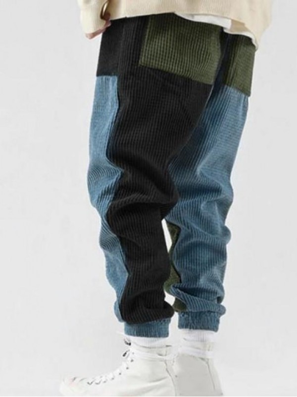 Colorblock Corduroy Jogger Pants