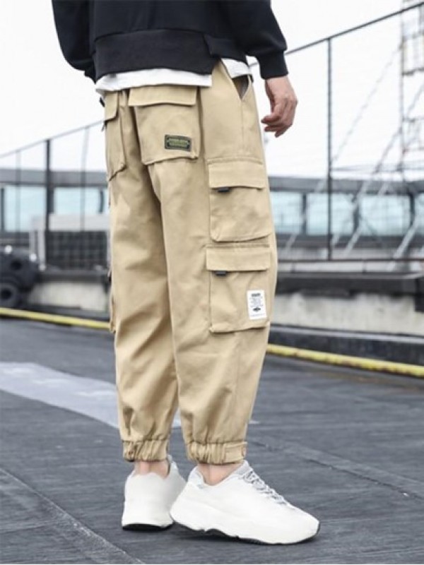 Solid Color Multi-pocket Design Jogger Cargo Pants