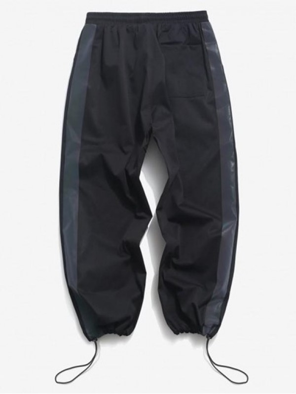 Side Reflective Striped Casual Toggle Cargo Pants