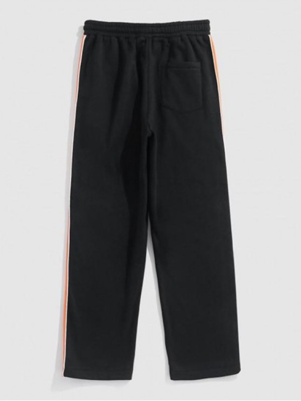 Color Spliced Straight Leg Fleece-lined Pants