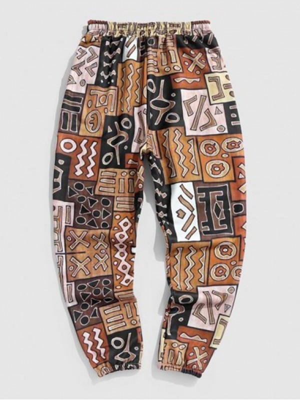 Ethnic Printed Jogger Sweatpants