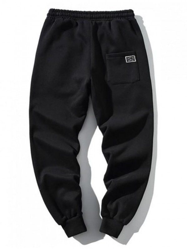 Embroidery Letter Drawstring Jogger Sweatpants