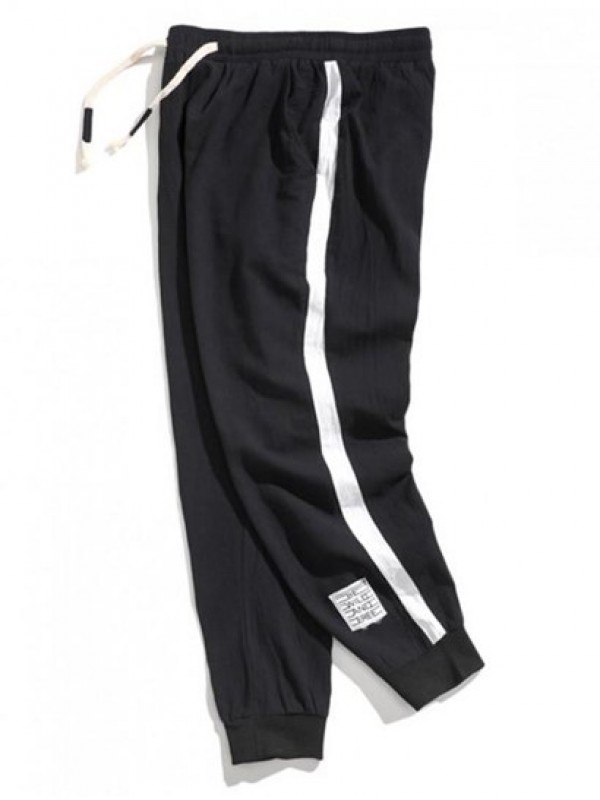 Color Spliced Elastic Waist Jogger Pants