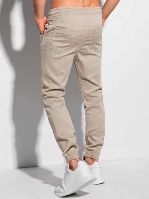 Solid Color Drawstring Multi-pocket Cargo Jogger Pants
