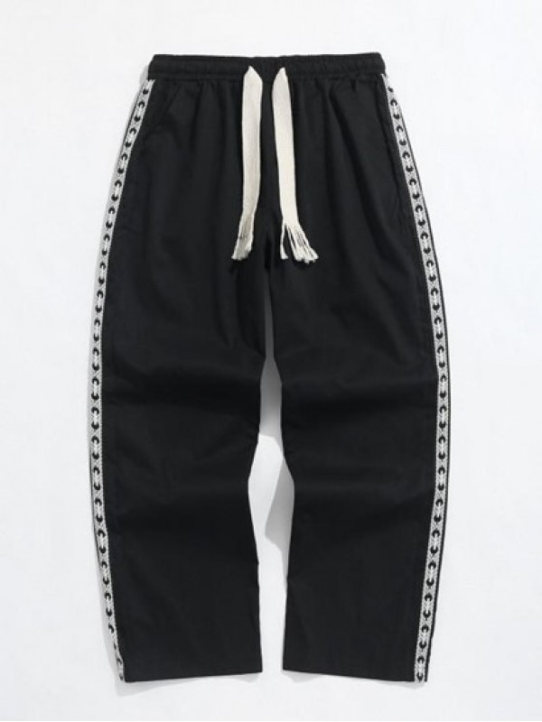 Drawstring Woven Tape Sides Pants