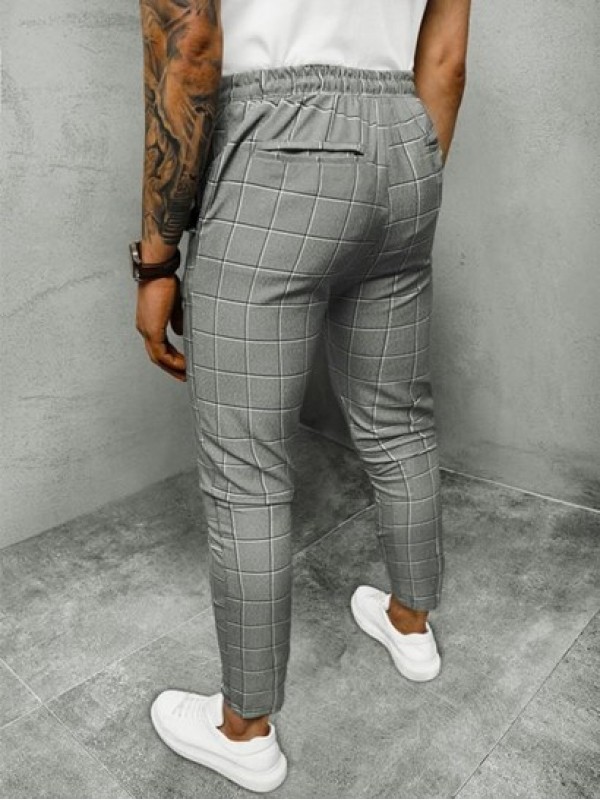 Drawstring Plaid Pants