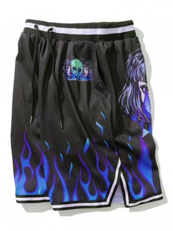 Flame ET Graphic Elastic Wasit Shorts