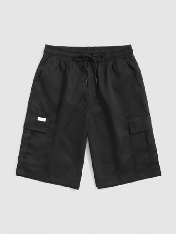 Multi Pockets Design Solid Color Cargo Shorts