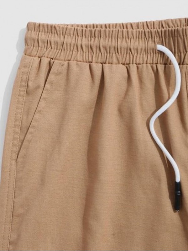 Drawstring Back Pocket Cargo Shorts