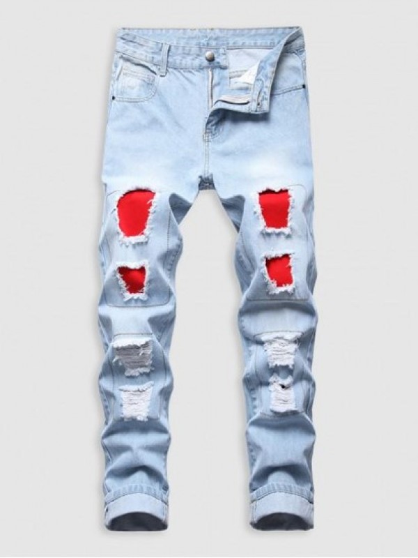 Colored Distressed Skinny Jeans