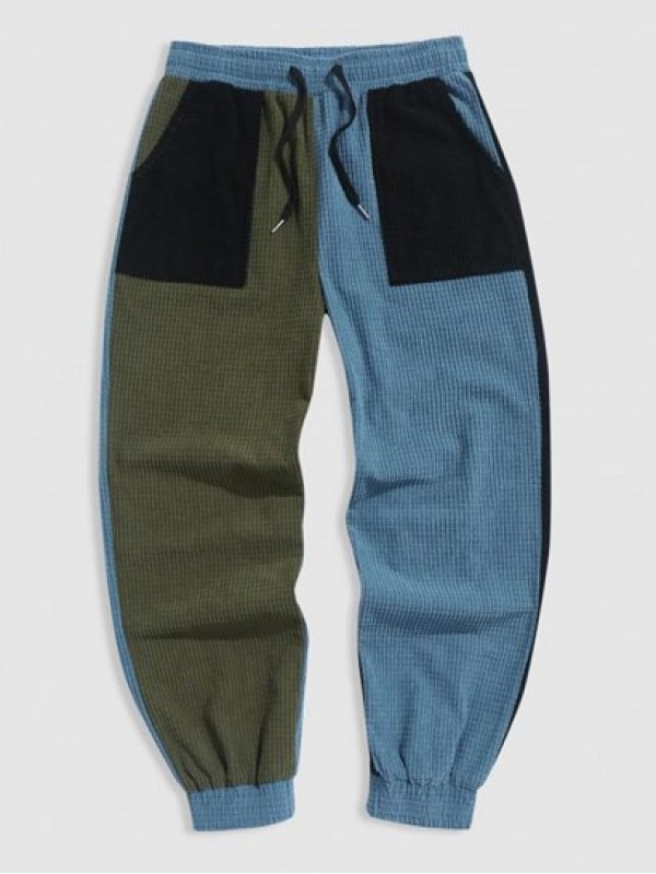 Colorblock Corduroy Jogger Pants