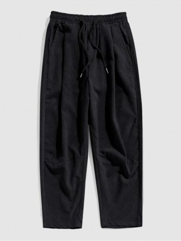 Solid Color Corduroy Ninth Pants