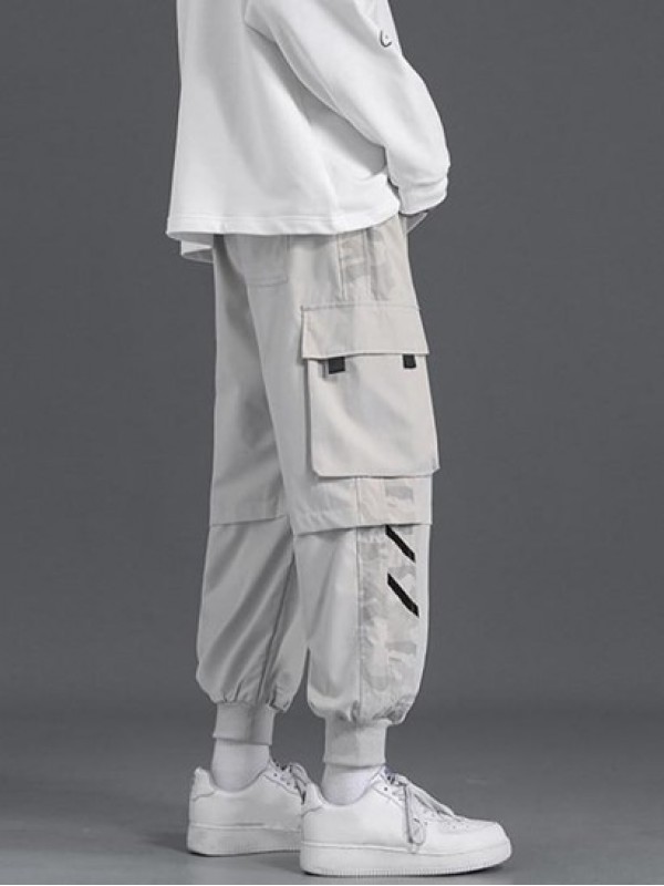 3D Pocket Drawstring Cargo Beam Feet Pants