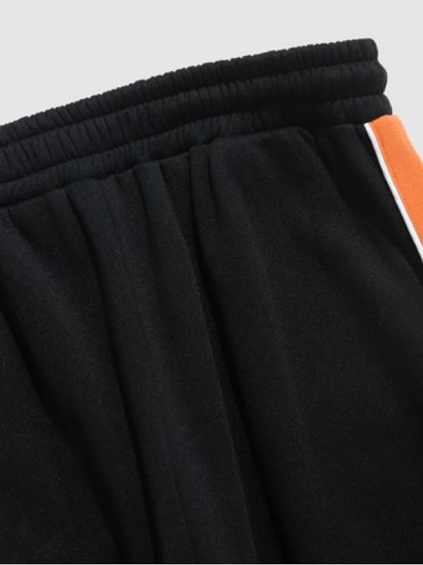 Color Spliced Straight Leg Fleece-lined Pants