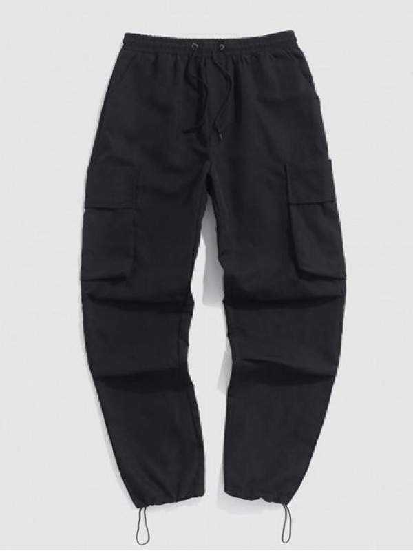 Toggle Drawstring Ruched Cargo Pants