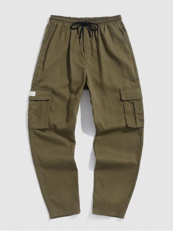 Drawstring Applique Cargo Pants