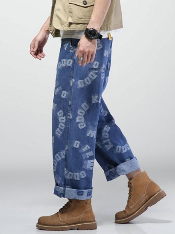 Letters Print Joggers Jeans