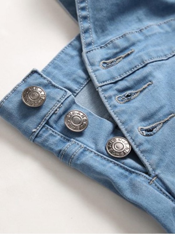 Pockets Casual Denim Jumpsuit