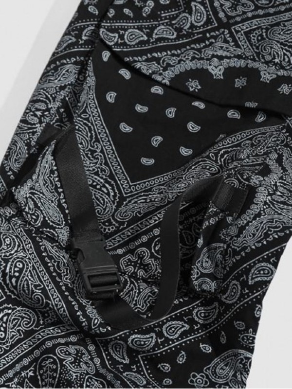 Y2K Aesthetic Streetwear Paisley Bandana Print Cargo Pants