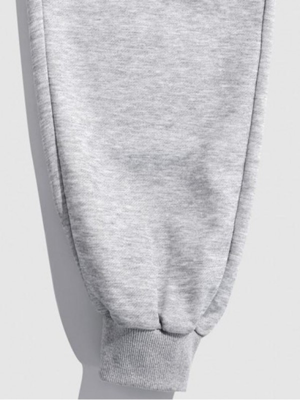 Letters Print Heathered Sweatpants